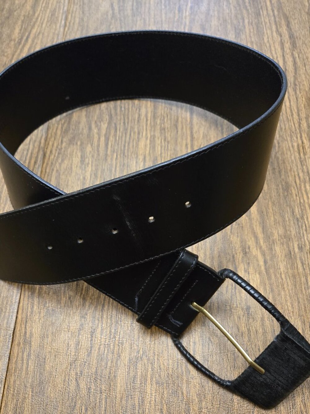 BANANA REPUBLIC Women's Genuine Italian Leather Black Belt - Size XS